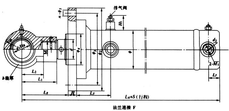 C系列船用双作用活塞式液压缸安装尺寸